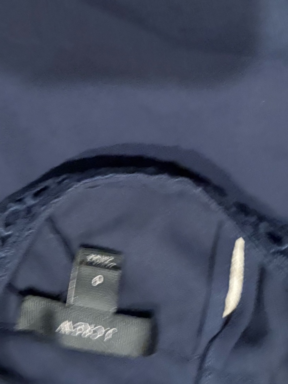 J. Crew navy blue ruffled top blouse 0 - Picture 6 of 7